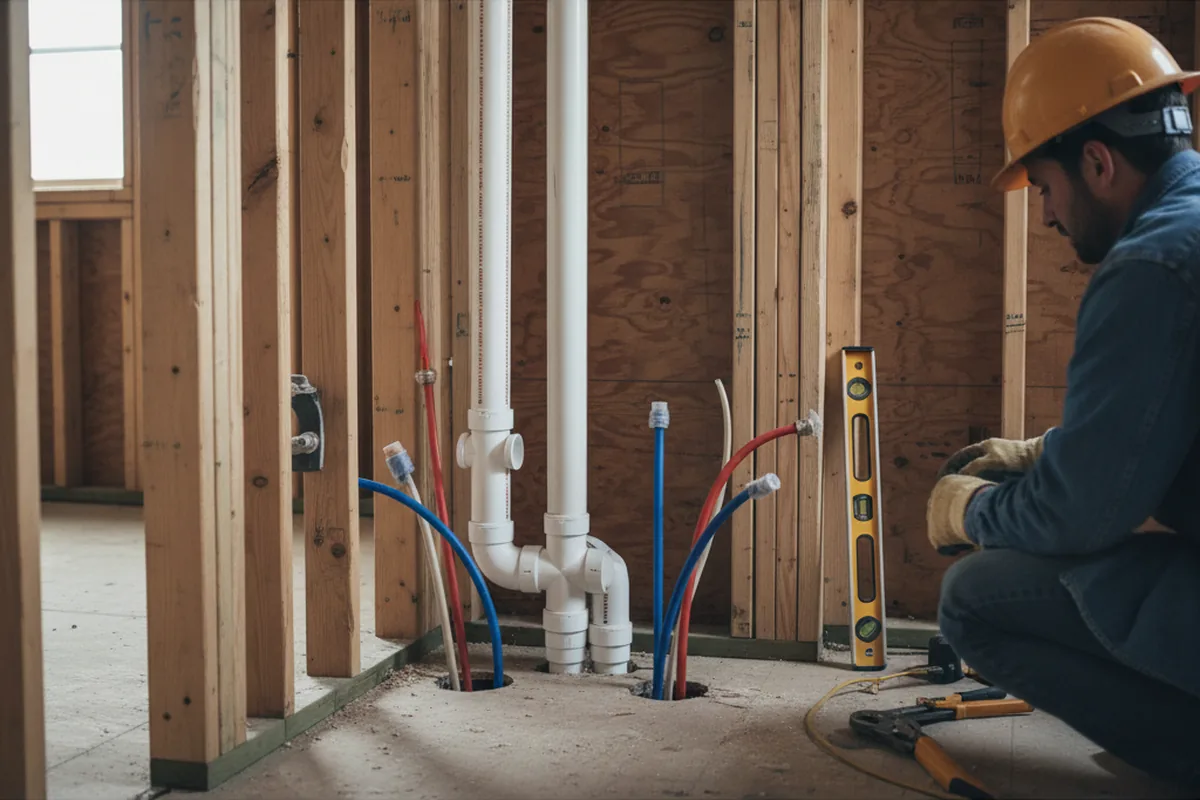 Drain and supply rough-in during Toilet Repair and Installation in Luling